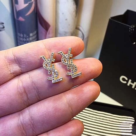 fake ysl logo earrings